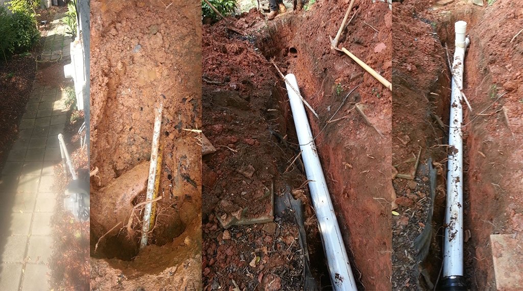 Main Drain Line Leak.
