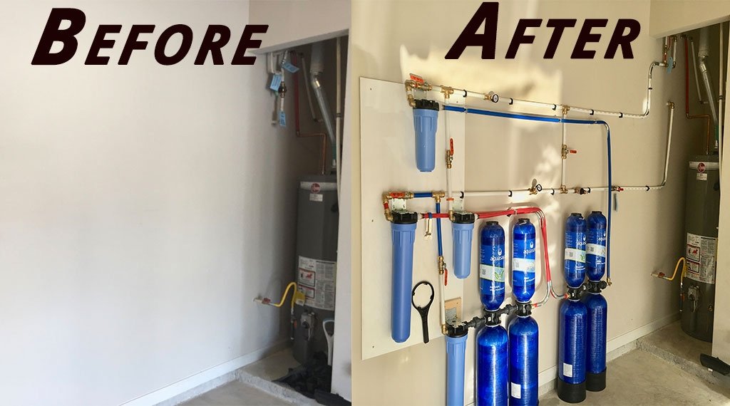 Install entire house water filtration system, Dacula